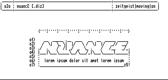 Logo in black and white Amiga ASCII style