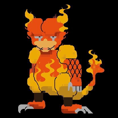 ASCII drawing of Magmar pokemon