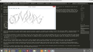 Screenshot of various ASCII art experiments made in a code editor
