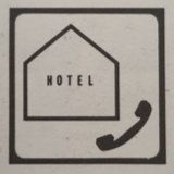An icon for a hotel resembles CP437's house glyph