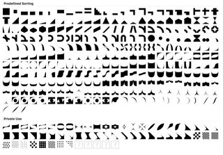 Character set displaying the glyphs in Tesserae Regular font