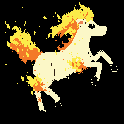 ASCII drawing of Ponyta pokemon