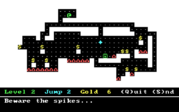 Screenshot from Numjump. In this game, the house symbols represent spikes.